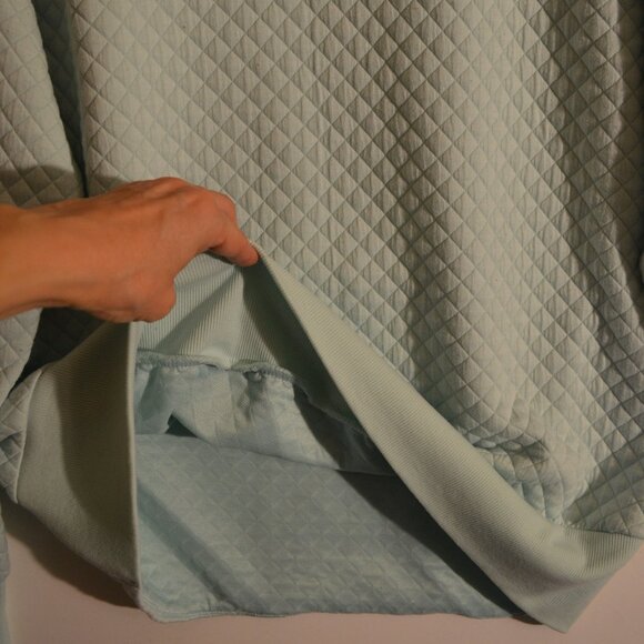 GreenTea Pull-on Turtle-Neck Lapsed Edges Lace Light Green Waffle Ribs Texture M - Picture 4 of 6